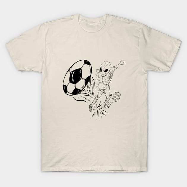 Alien Soccer T-Shirt by miadrawing